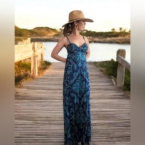 💎Host Pick💎Tommy Bahama NWT Navy and Teal Floral Maxi Dress